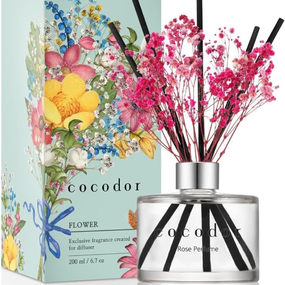 New Preserved Real Flower Reed Diffuser/Rose Perfume / 6.7oz(200ml)